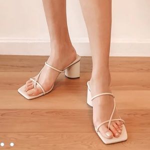 Lulus Strappy High Heel Sandals - White/Bone